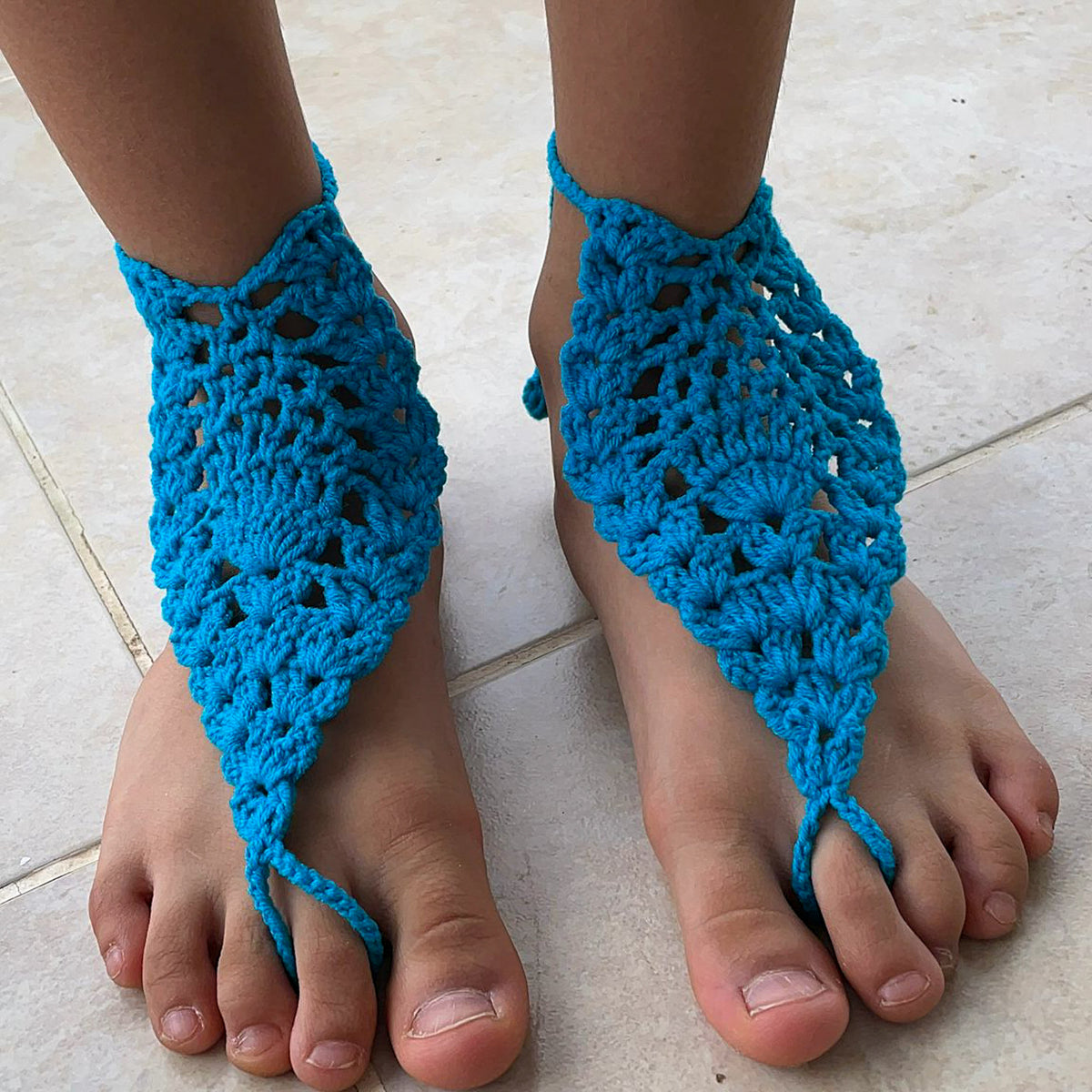 Crochet Barefoot Sandals Pattern PDF, Boho Foot Jewelry Design, Summer Beach Accessory
