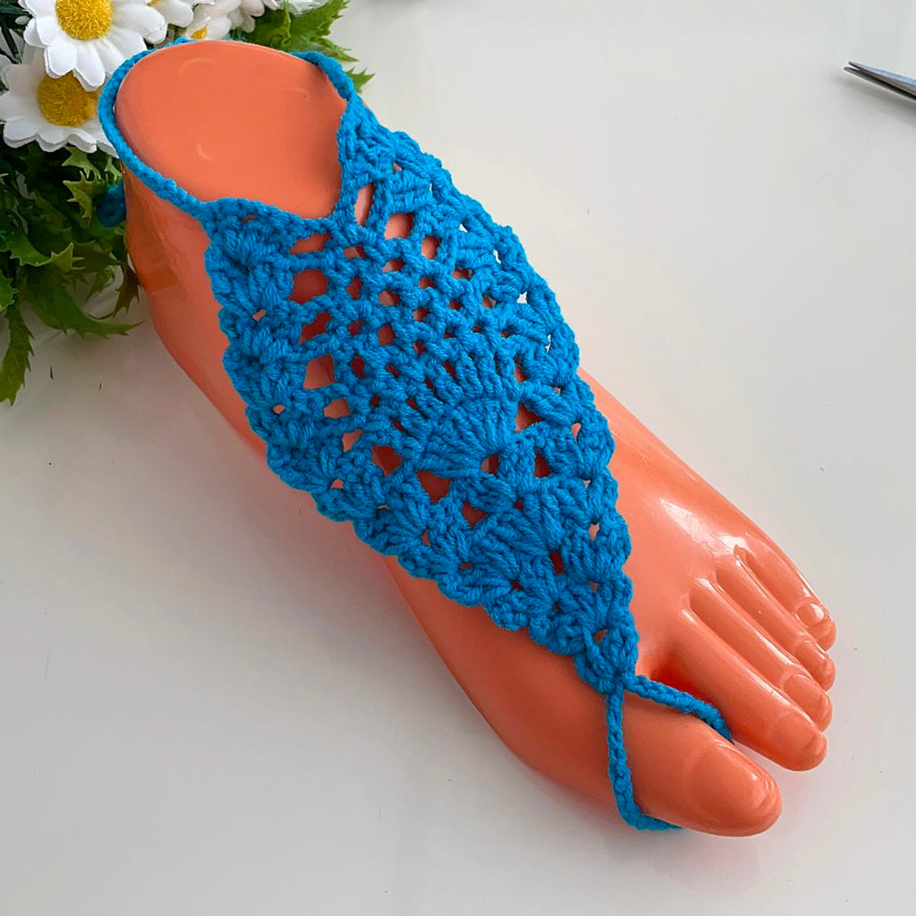 Crochet Barefoot Sandals Pattern PDF, Boho Foot Jewelry Design, Summer Beach Accessory