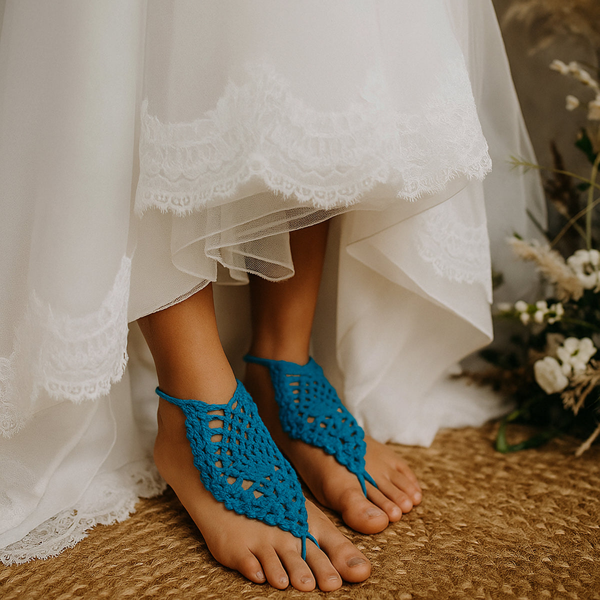Crochet Barefoot Sandals Pattern PDF, Boho Foot Jewelry Design, Summer Beach Accessory