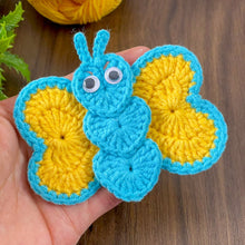Crochet Butterfly Applique Pattern PDF Heart Motif Design For DIY Craft Projects - Hand Trendy