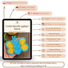 Crochet Butterfly Applique Pattern PDF Heart Motif Design For DIY Craft Projects - Hand Trendy
