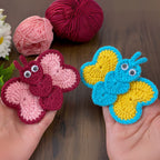 Crochet Butterfly Applique Pattern PDF Heart Motif Design For DIY Craft Projects - Hand Trendy