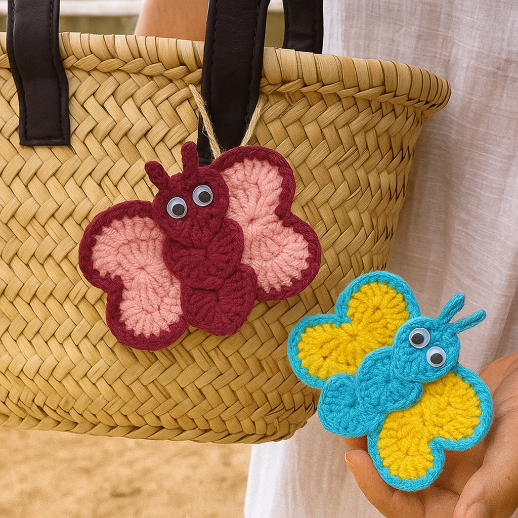 Crochet Butterfly Applique Pattern PDF Heart Motif Design For DIY Craft Projects - Hand Trendy