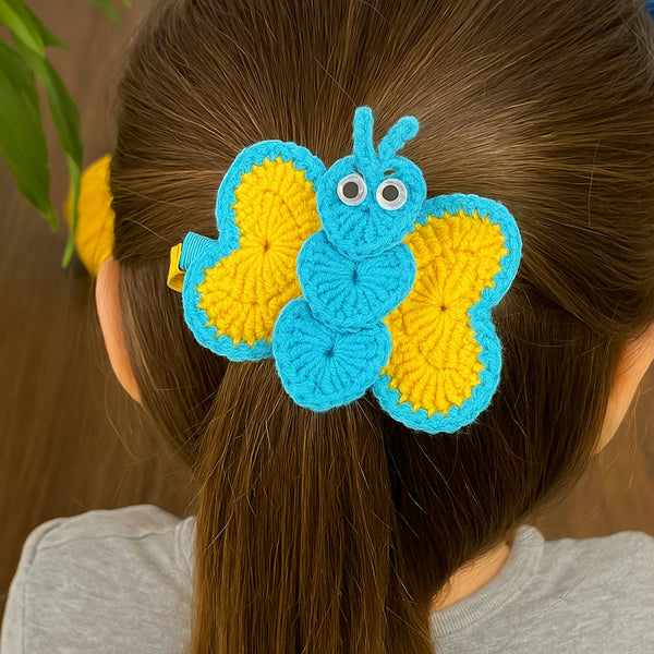 Crochet Butterfly Applique Pattern PDF Heart Motif Design For DIY Craft Projects - Hand Trendy