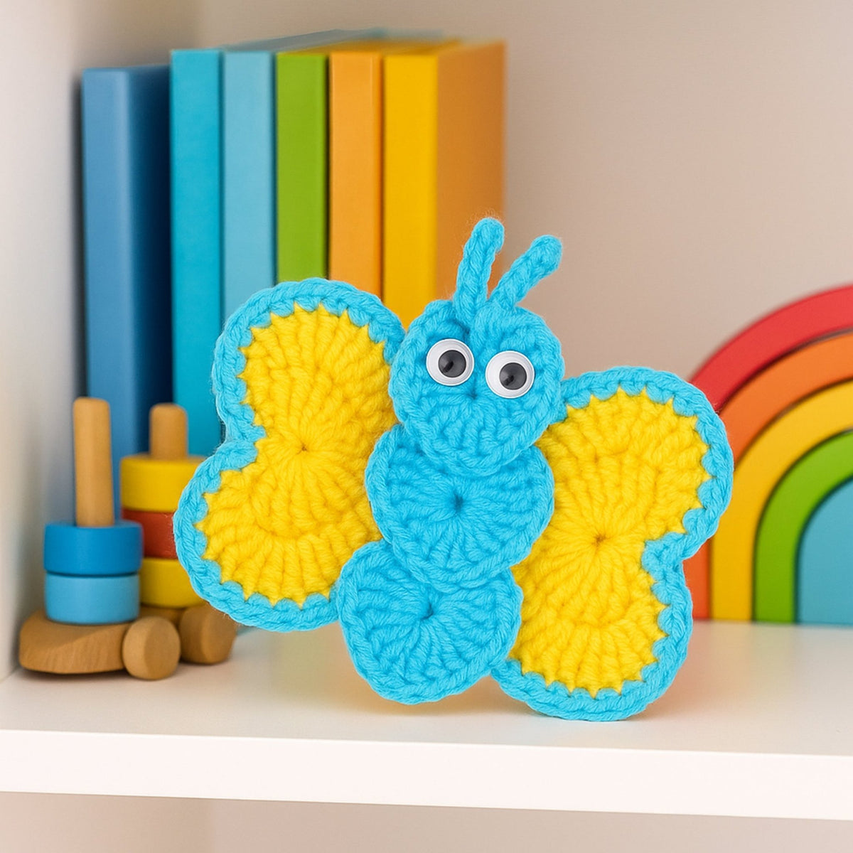 Crochet Butterfly Applique Pattern PDF Heart Motif Design For DIY Craft Projects - Hand Trendy