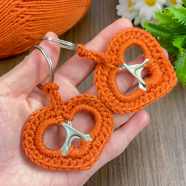 Crochet Can Tab Heart Keychain Pattern, Soda Pop Tab Crochet Design, Pull Tab Heart Keyring Tutorial