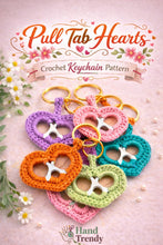 Crochet Can Tab Heart Keychain Pattern, Soda Pop Tab Crochet Design, Pull Tab Heart Keyring Tutorial