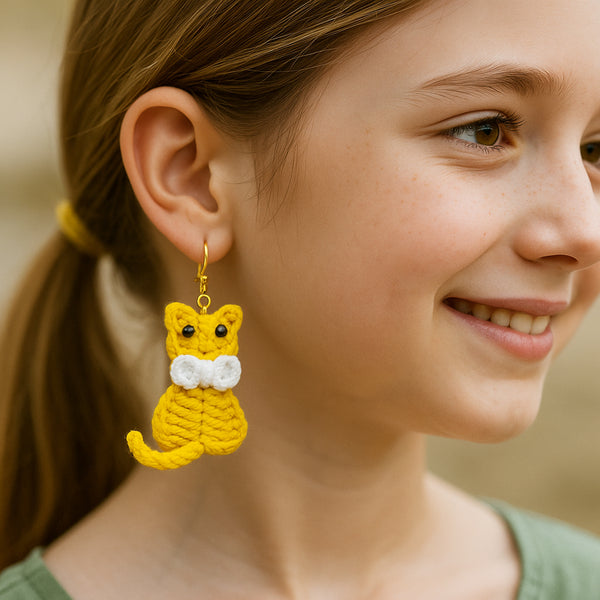 Crochet Cat Earrings Tutorial PDF- Unique Present for Cat Lovers