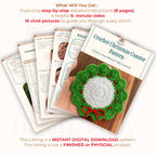 Crochet Christmas Coaster Pattern – Festive Holiday Table Decoration PDF - Hand Trendy