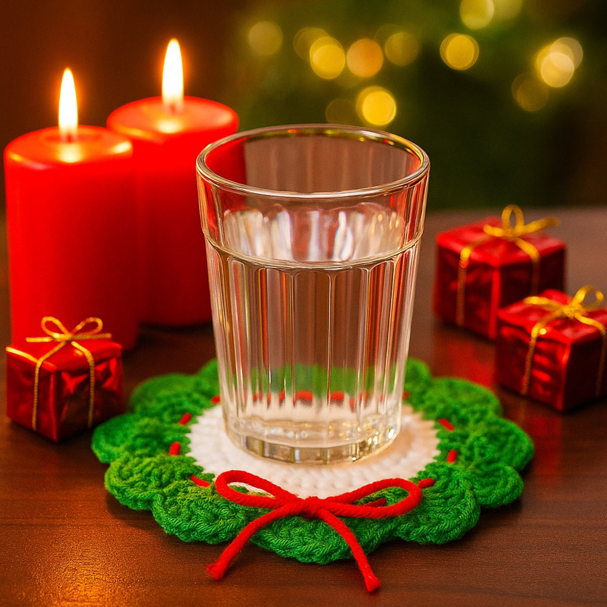 Crochet Christmas Coaster Pattern – Festive Holiday Table Decoration PDF - Hand Trendy