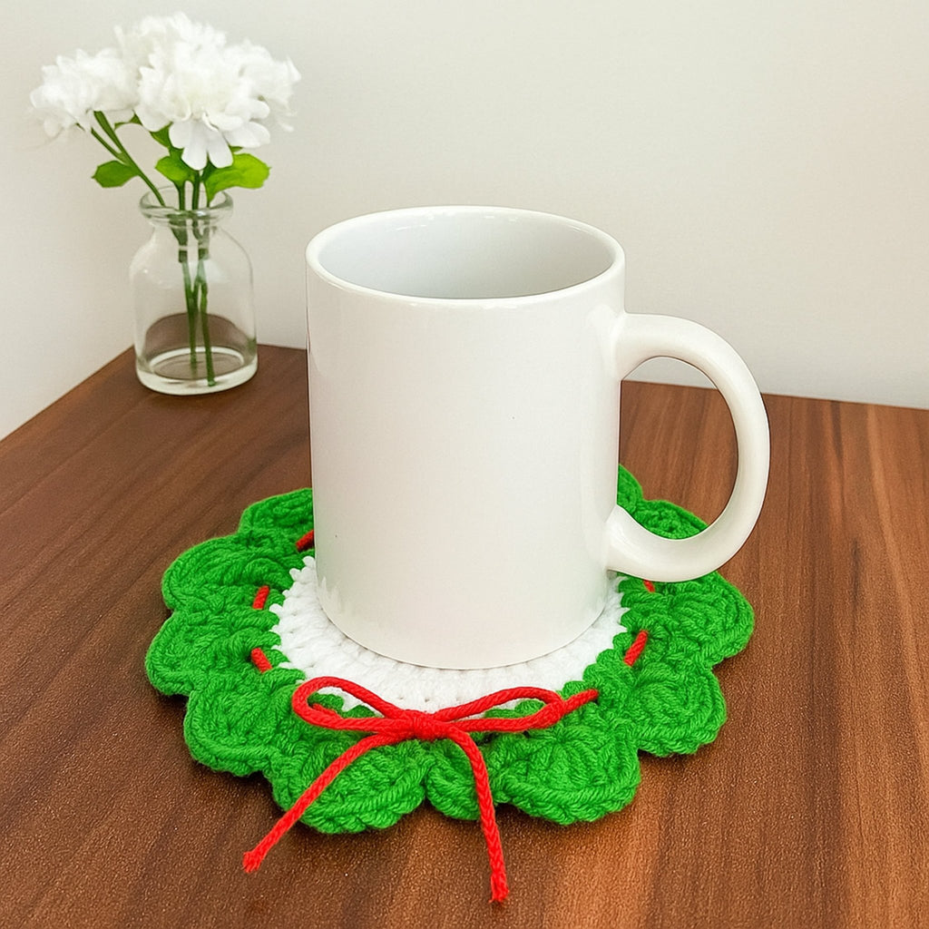 Crochet Christmas Coaster Pattern – Festive Holiday Table Decoration PDF - Hand Trendy