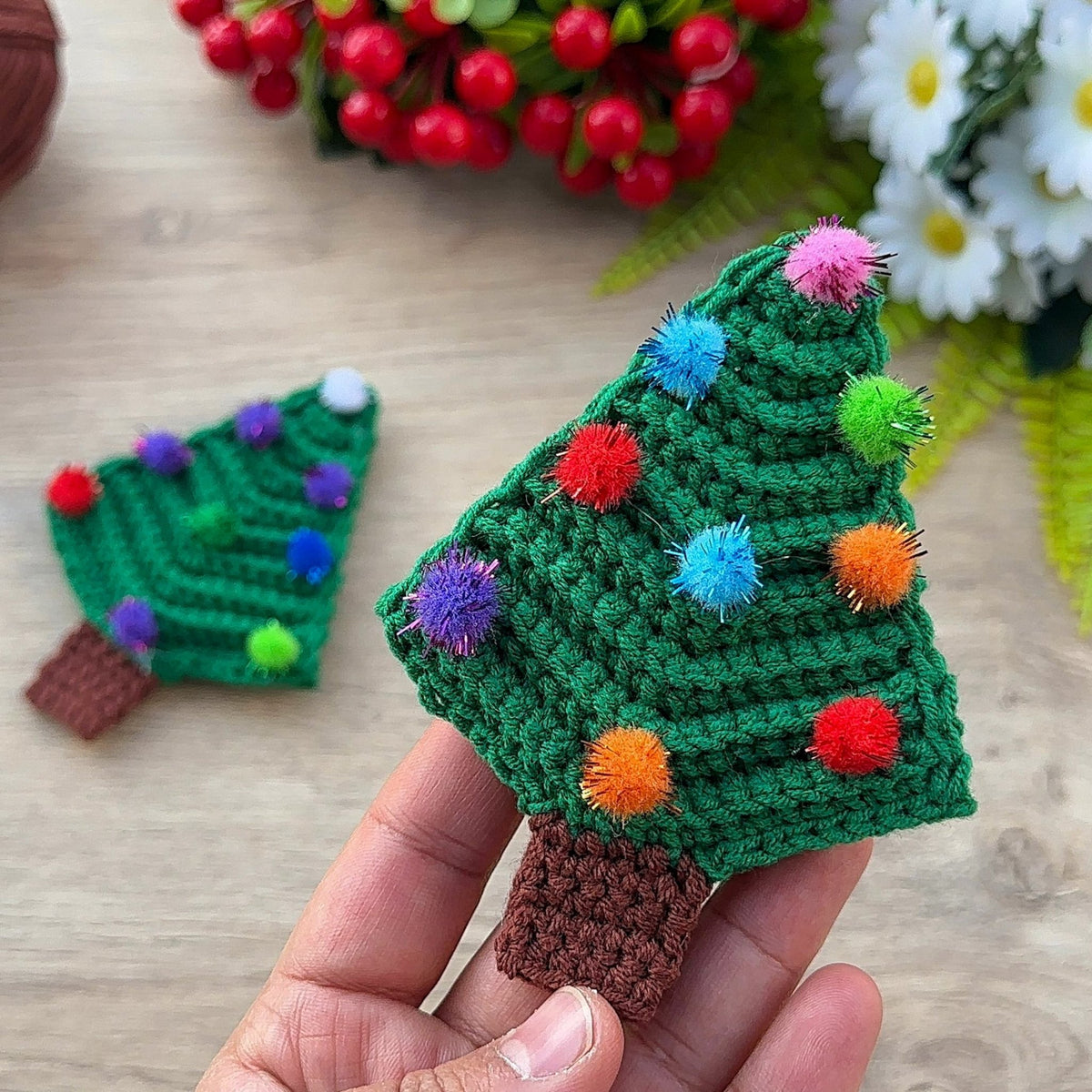 Crochet Christmas Tree Ornament PDF Pattern for Handmade Holiday Decor Gift Idea - Hand Trendy