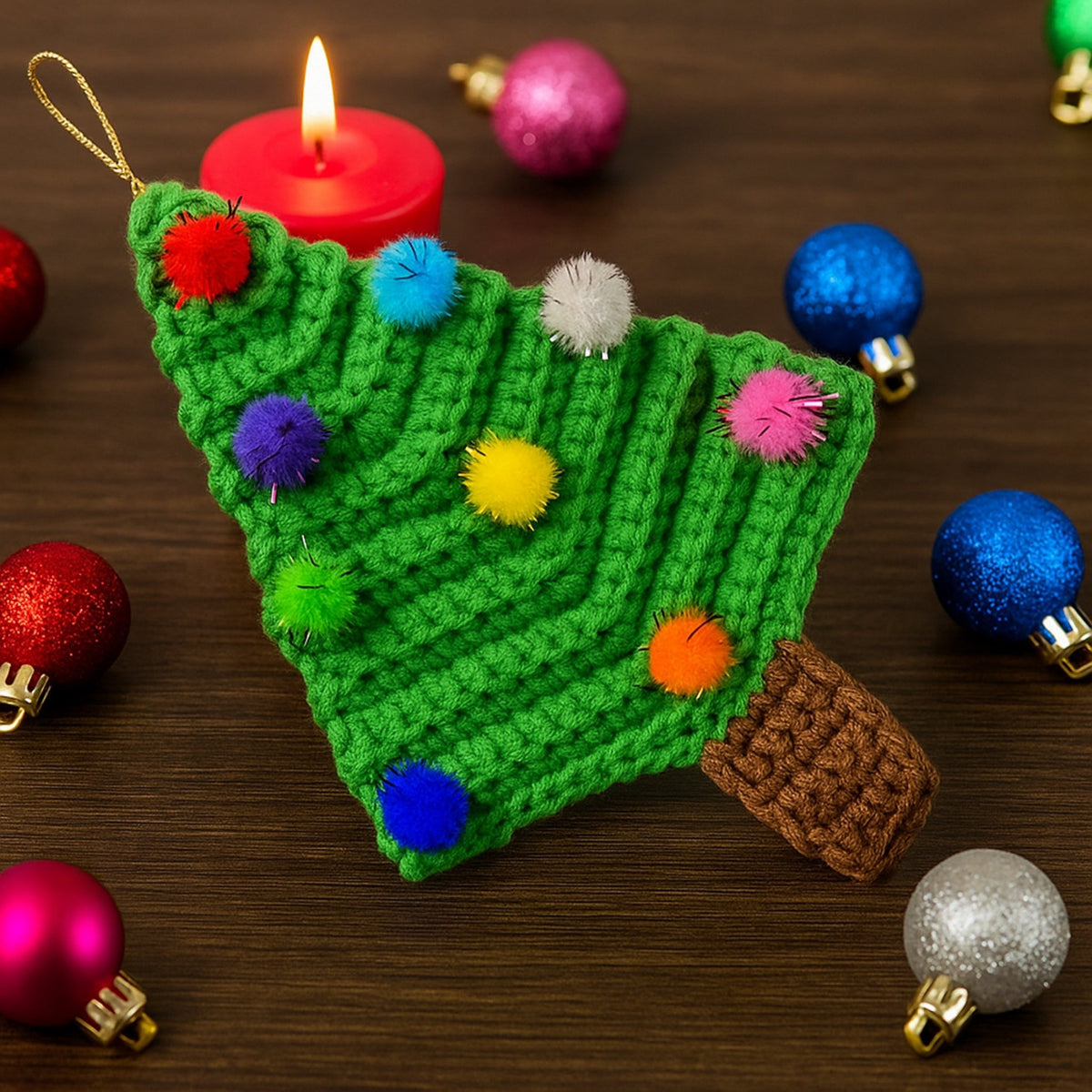 Crochet Christmas Tree Ornament PDF Pattern for Handmade Holiday Decor Gift Idea - Hand Trendy