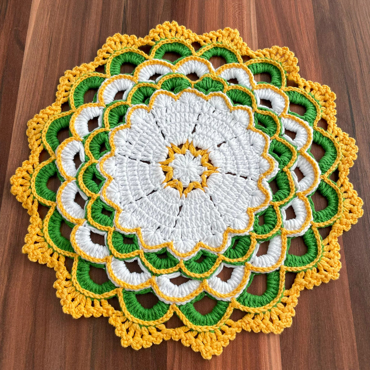 Crochet Doily Pattern PDF Round Floral Table Mat Vintage Home Decor Design