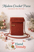 Crochet Crossbody Bag Pattern PDF, Textured Mini Shoulder Purse, Everyday Phone Pouch