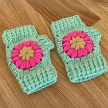 Crochet Fingerless Gloves Pattern With Floral Motif PDF Hand Warmers Design