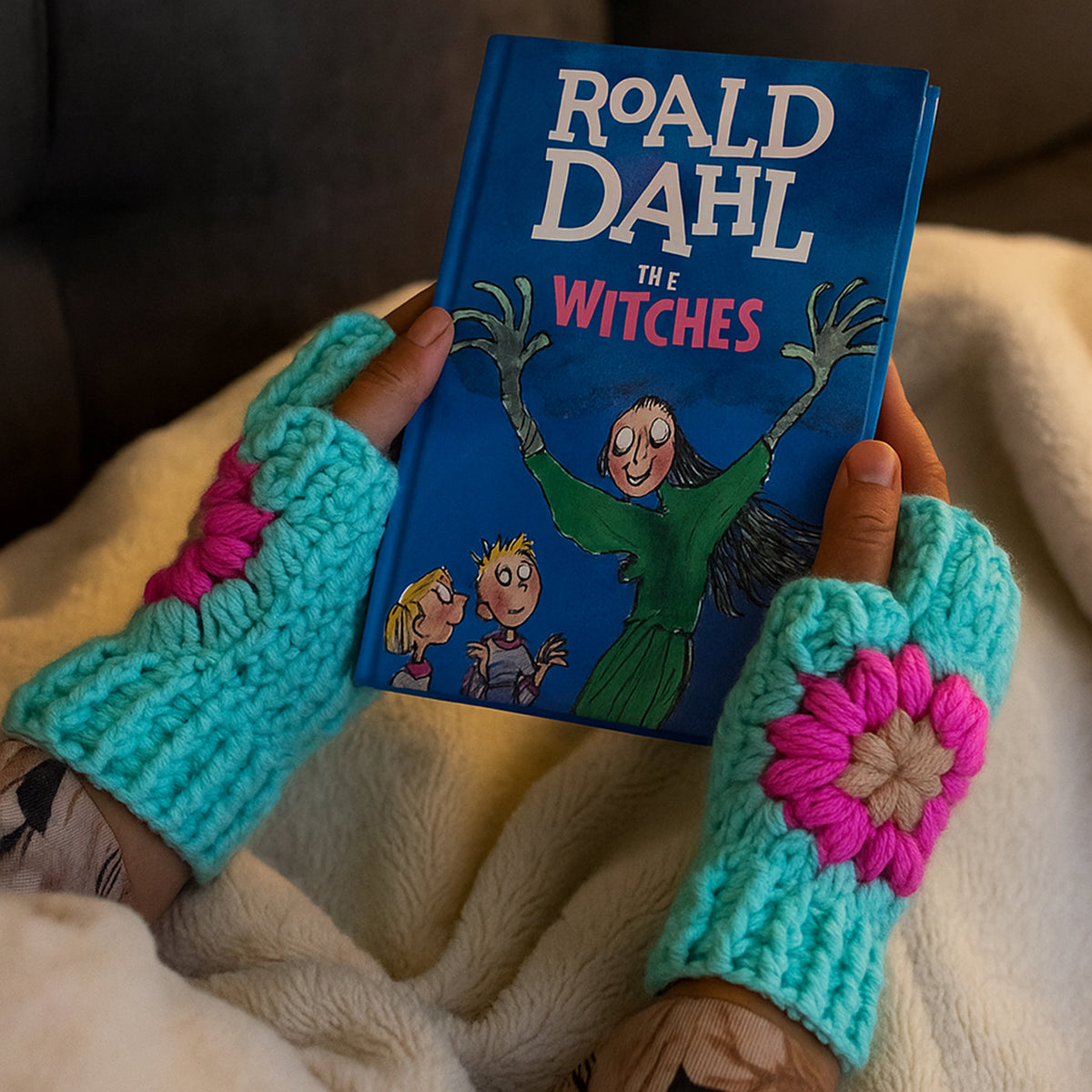Crochet Fingerless Gloves Pattern With Floral Motif PDF Hand Warmers Design