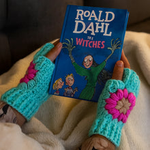 Crochet Fingerless Gloves Pattern With Floral Motif PDF Hand Warmers Design