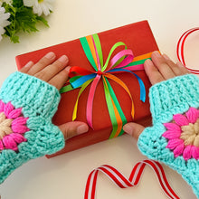 Crochet Fingerless Gloves Pattern With Floral Motif PDF Hand Warmers Design