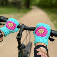 Crochet Fingerless Gloves Pattern With Floral Motif PDF Hand Warmers Design