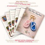 Crochet Flip Flop Keychain Pattern PDF, Mini Sandal Charm Tutorial, Summer Bag Accessory