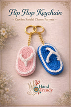 Crochet Flip Flop Keychain Pattern PDF, Mini Sandal Charm Tutorial, Summer Bag Accessory
