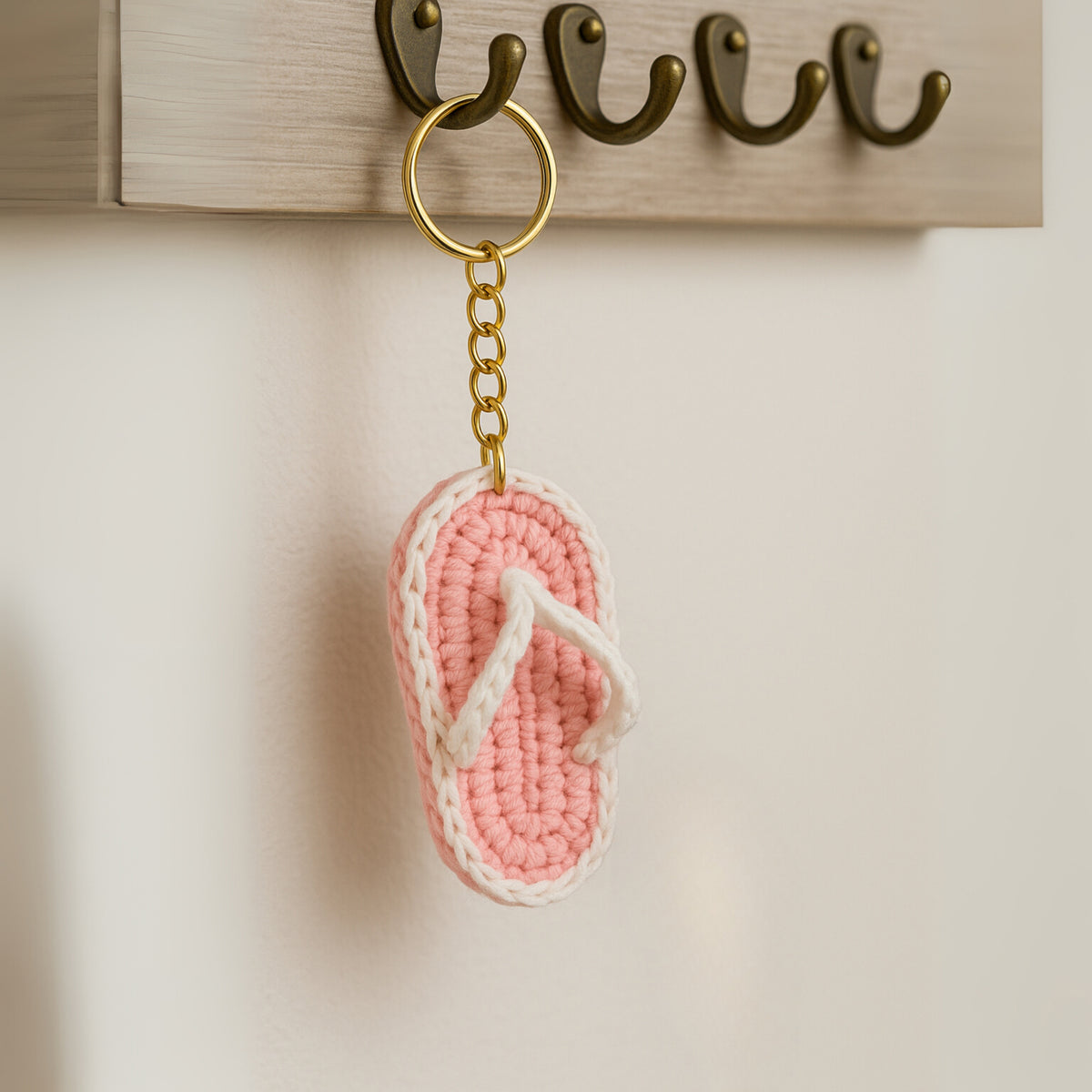 Crochet Flip Flop Keychain Pattern PDF, Mini Sandal Charm Tutorial, Summer Bag Accessory