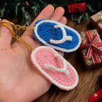Crochet Flip Flop Keychain Pattern PDF, Mini Sandal Charm Tutorial, Summer Bag Accessory