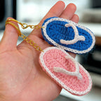 Crochet Flip Flop Keychain Pattern PDF, Mini Sandal Charm Tutorial, Summer Bag Accessory