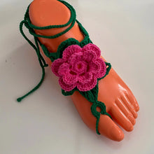 Crochet Flower Barefoot Sandals Pattern PDF, Lace Up Beach Foot Jewelry Design