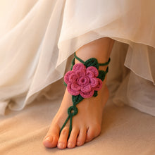 Crochet Flower Barefoot Sandals Pattern PDF, Lace Up Beach Foot Jewelry Design