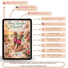 Crochet Flower Barefoot Sandals Pattern PDF, Lace Up Beach Foot Jewelry Design