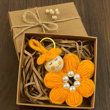 Crochet Flower Keychain Pattern PDF, Cute Doll Charm Design, Pearl Center Petal Motif