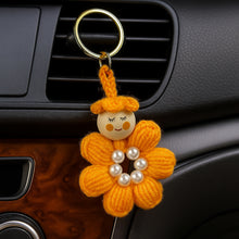 Crochet Flower Keychain Pattern PDF, Cute Doll Charm Design, Pearl Center Petal Motif
