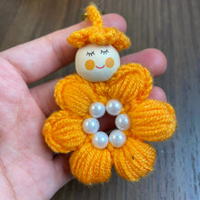 Crochet Flower Keychain Pattern PDF, Cute Doll Charm Design, Pearl Center Petal Motif