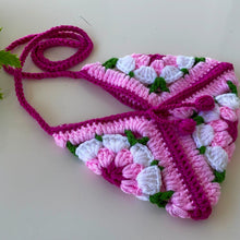 Crochet Granny Square Bag Pattern PDF, Handmade Puff Flower Floral Shoulder Bag Tutorial