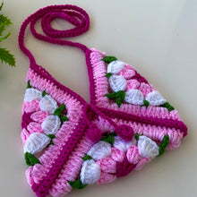 Crochet Granny Square Bag Pattern PDF, Handmade Puff Flower Floral Shoulder Bag Tutorial