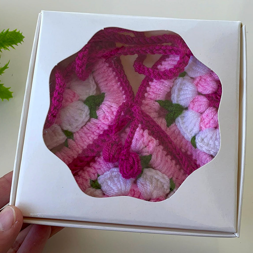Crochet Granny Square Bag Pattern PDF, Handmade Puff Flower Floral Shoulder Bag Tutorial