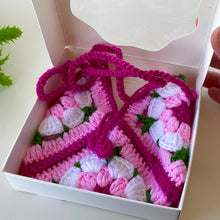 Crochet Granny Square Bag Pattern PDF, Handmade Puff Flower Floral Shoulder Bag Tutorial