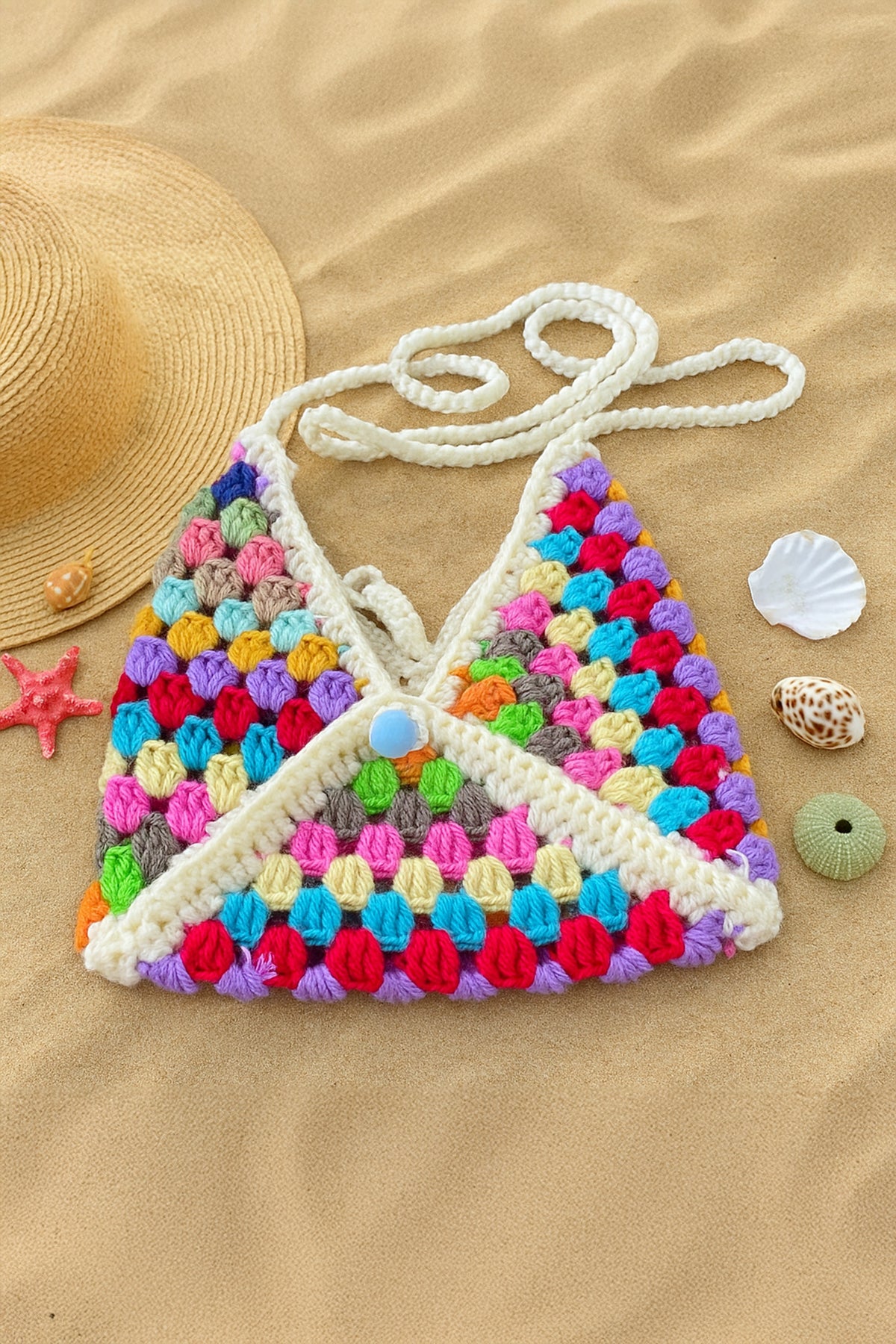 Crochet Granny Square Bag Pattern PDF, Summer Beach Mini Bag Tutorial Download