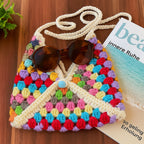 Crochet Granny Square Bag Pattern PDF, Summer Beach Mini Bag Tutorial Download