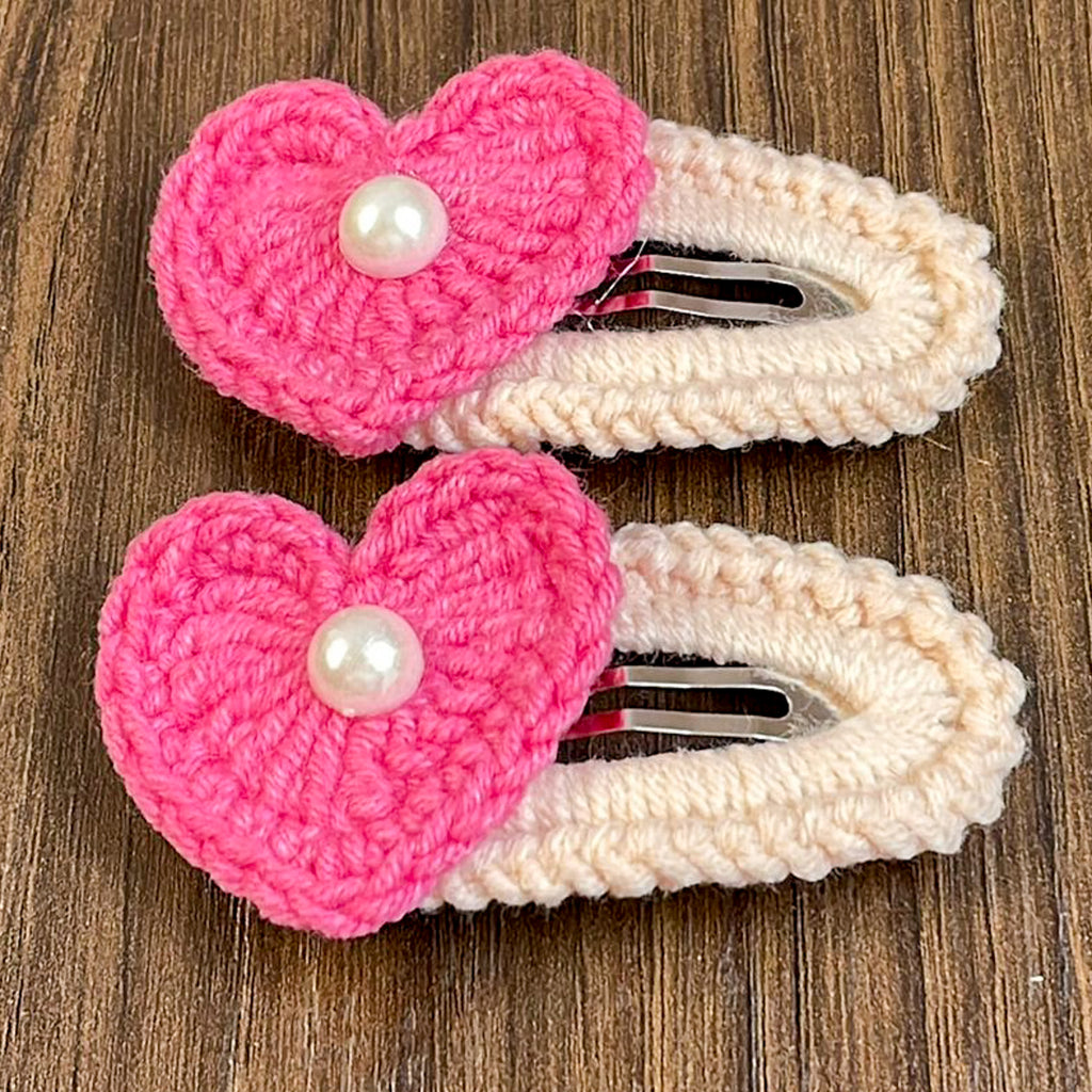Crochet Heart Hair Clip Pattern PDF