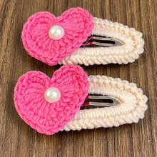 Crochet Heart Hair Clip Pattern PDF, Pearl Heart Applique Design, Cute Snap Clip Cover
