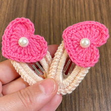 Crochet Heart Hair Clip Pattern PDF, Pearl Heart Applique Design, Cute Snap Clip Cover