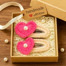 Crochet Heart Hair Clip Pattern PDF, Pearl Heart Applique Design, Cute Snap Clip Cover