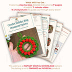 Crochet Holiday Ring Ornament Pattern – Simple PDF Christmas Decoration Guide - Hand Trendy