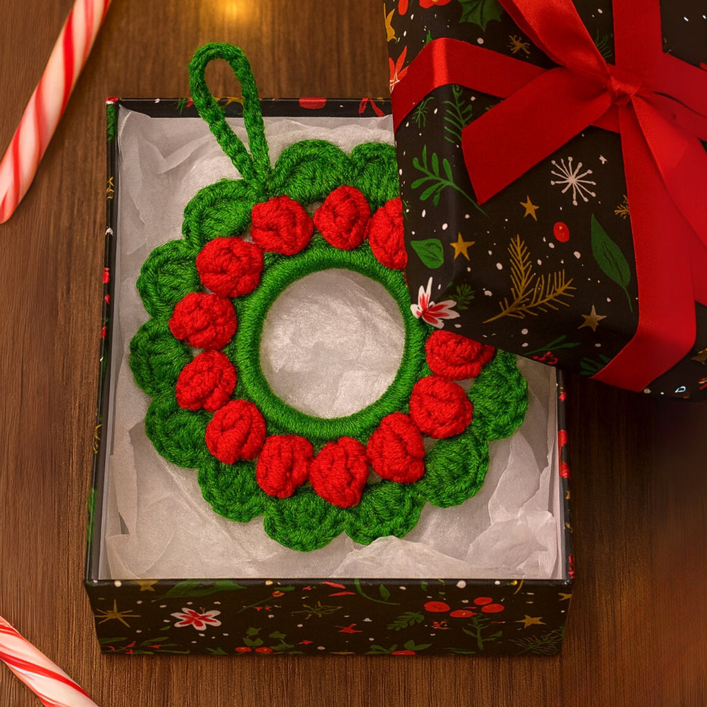 Crochet Holiday Ring Ornament Pattern – Simple PDF Christmas Decoration Guide - Hand Trendy