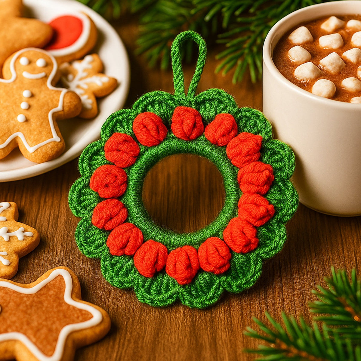 Crochet Holiday Ring Ornament Pattern – Simple PDF Christmas Decoration Guide - Hand Trendy
