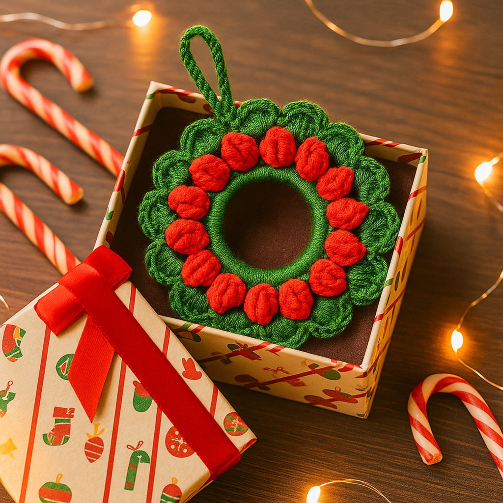 Crochet Holiday Ring Ornament Pattern – Simple PDF Christmas Decoration Guide - Hand Trendy