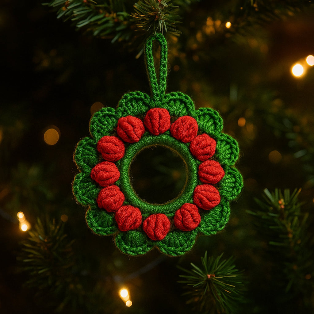 Crochet Holiday Ring Ornament Pattern – Simple PDF Christmas Decoration Guide - Hand Trendy